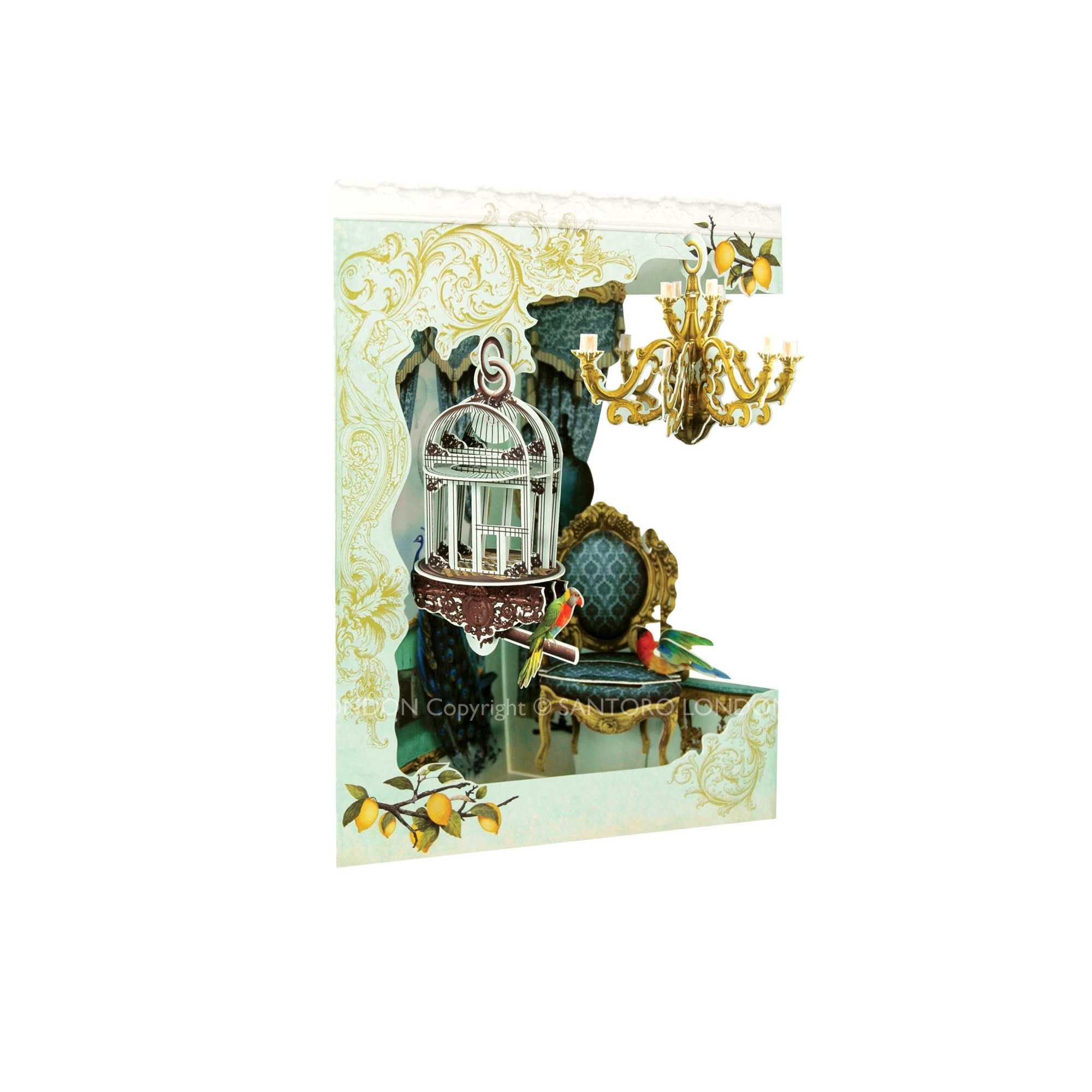 Картичка Santoro Chandelier And Bird Cage, Swing Cards eMAG.bg