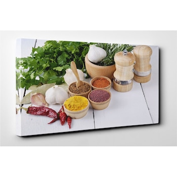 Tablou canvas, produs DekoStore, pentru bucatarie, inramat pe cadru de lemn, print HD, Patrunjel verde si condimente, 40x60 cm Tablou canvas, produs DekoStore, pentru bucatarie, inramat pe cadru de lemn, print HD, Patrunjel verde si condimente, 40x60 cm