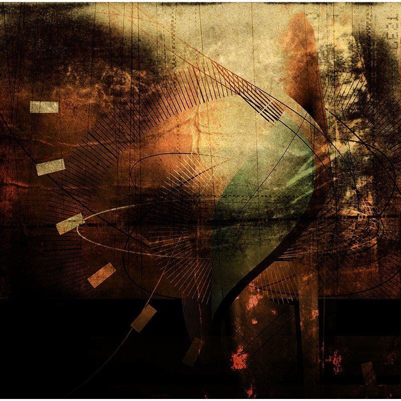 Tablou canvas, produs DekoStore, pentru dormitor/living/birou, inramat pe cadru de lemn, print HD, Umbrele timpului, 40x40 cm