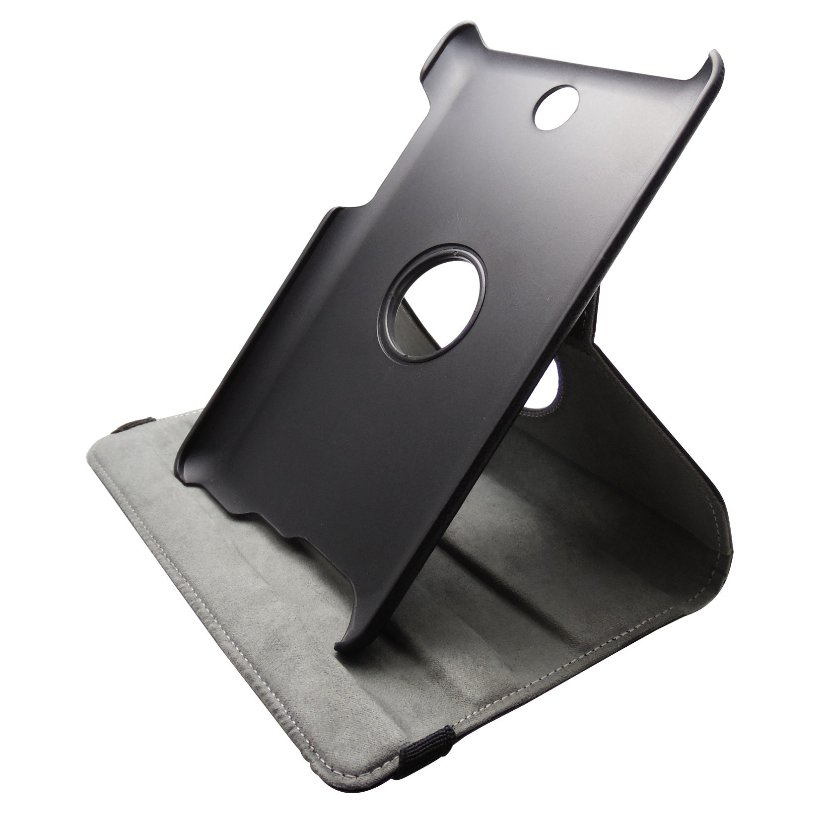 Husa tip carte neagra (textura Litchi) rotativa cu stand pentru Asus Fonepad ME371