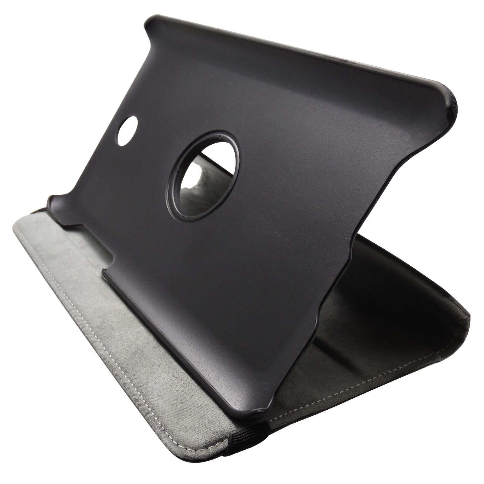 Husa tip carte neagra (textura Litchi) rotativa cu stand pentru Asus Fonepad ME371