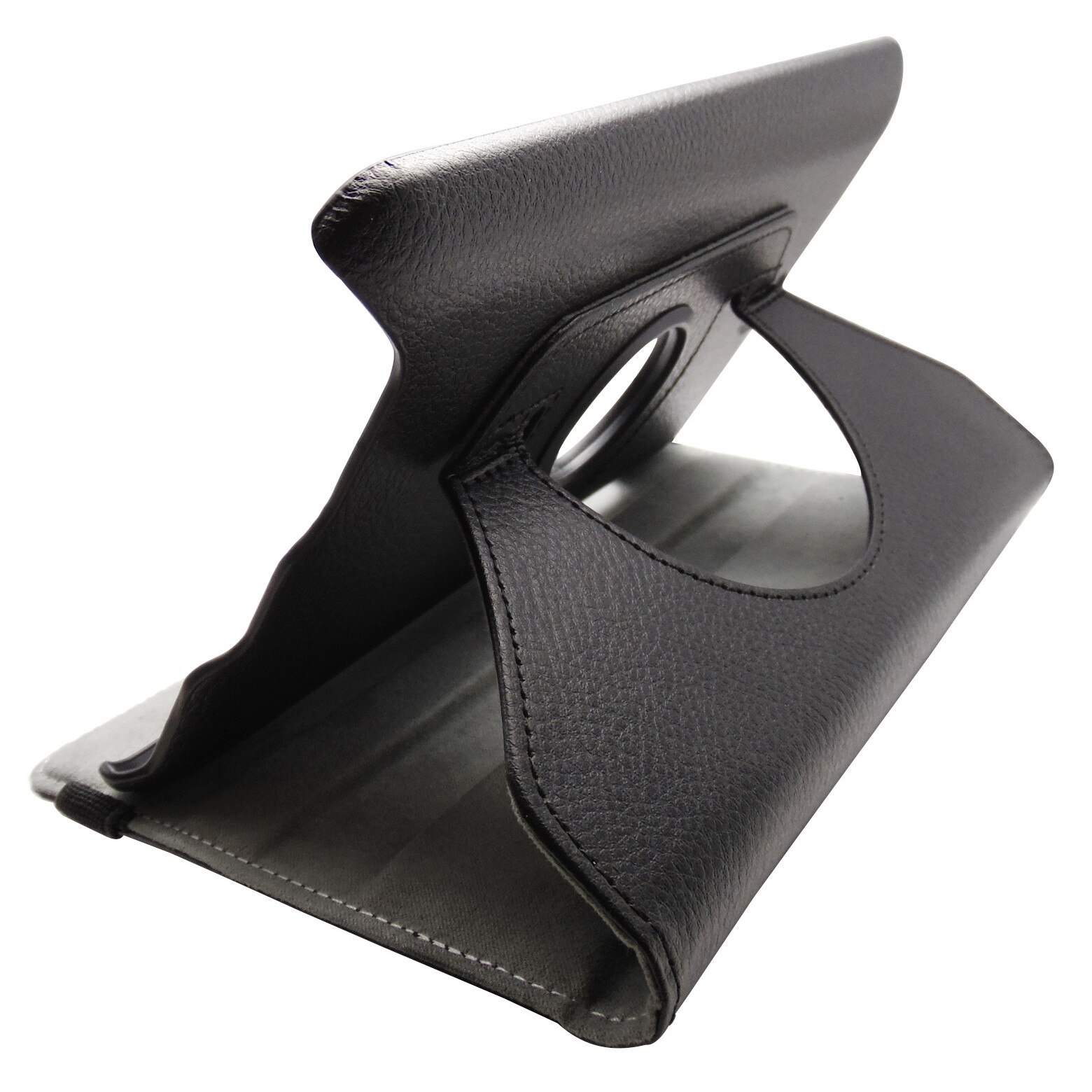 Husa tip carte neagra (textura Litchi) rotativa cu stand pentru Asus Fonepad ME371