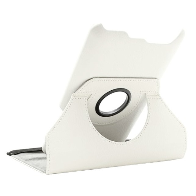 Husa tip carte alba (textura Litchi) rotativa cu stand pentru Asus Fonepad ME371