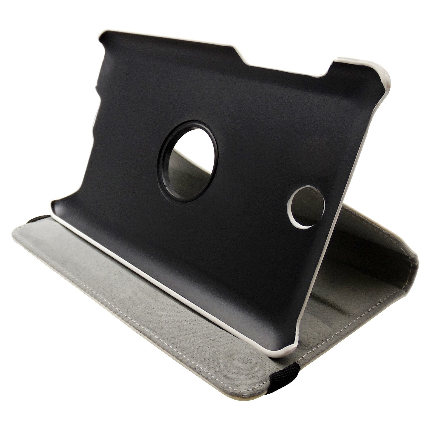 Husa tip carte alba (textura Litchi) rotativa cu stand pentru Asus Fonepad ME371