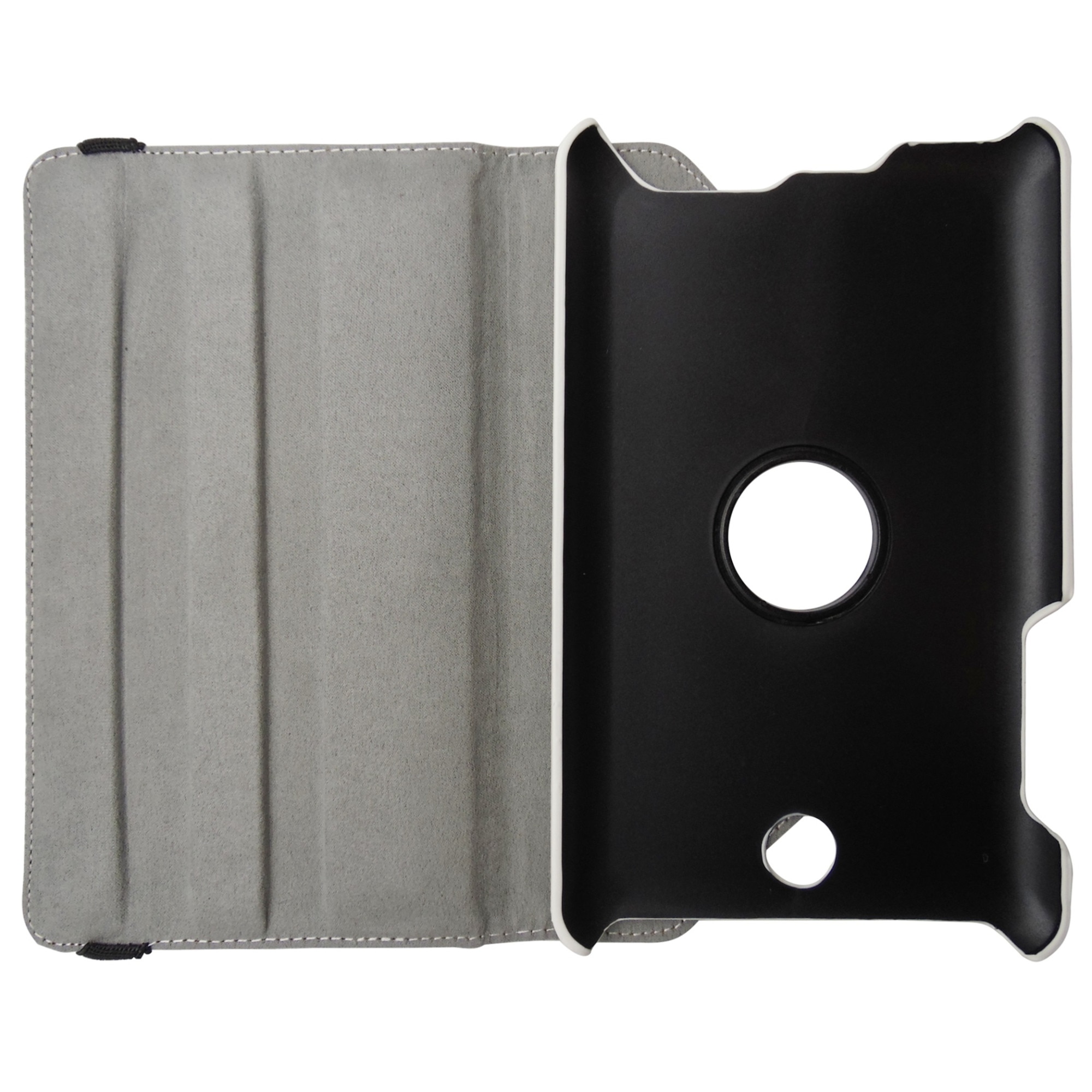 Husa tip carte alba (textura Litchi) rotativa cu stand pentru Asus Fonepad ME371