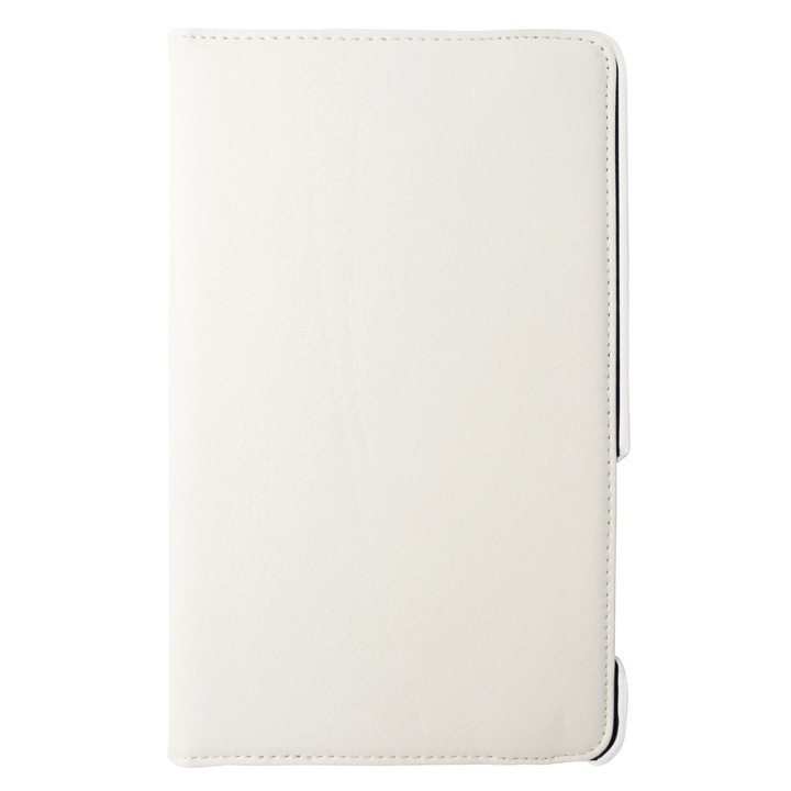 Husa tip carte alba (textura Litchi) rotativa cu stand pentru Asus Fonepad ME371