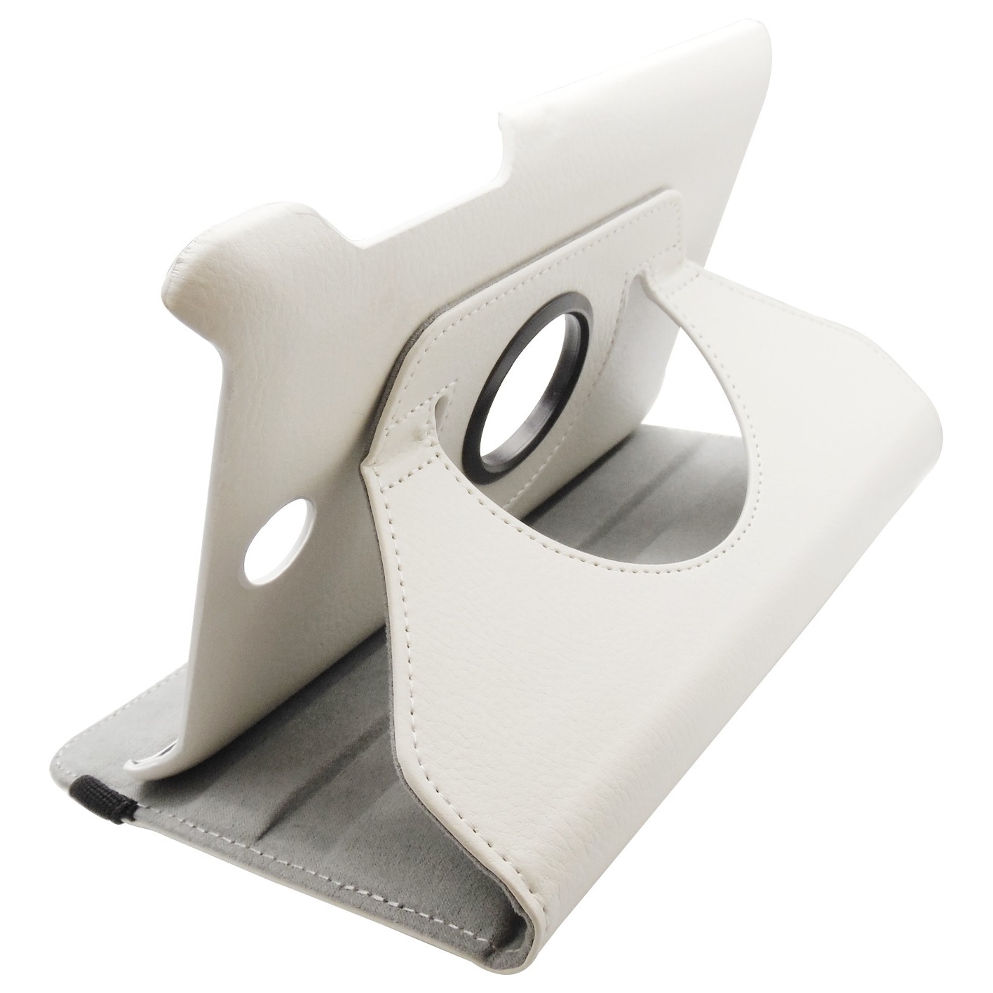 Husa tip carte alba (textura Litchi) rotativa cu stand pentru Asus Fonepad ME371