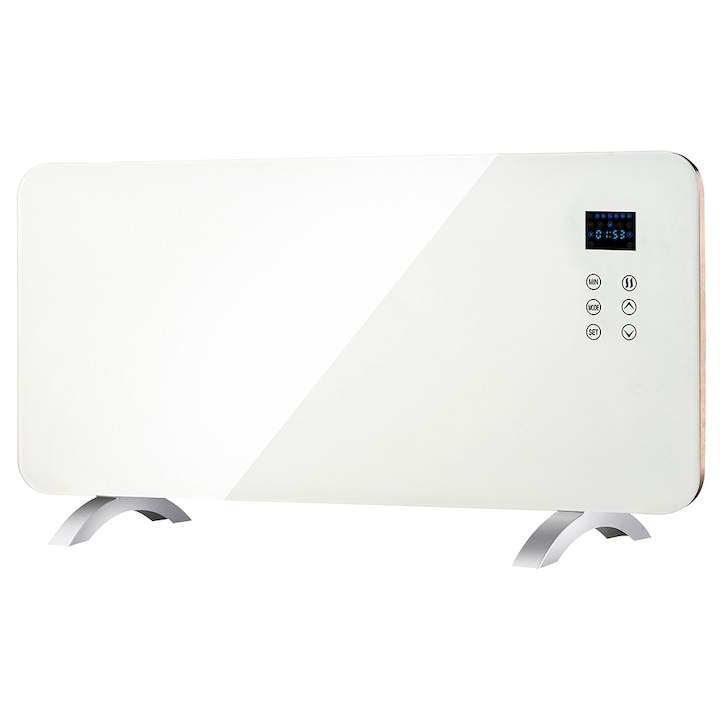 GLO 600426 homelux smart WI-FI-s fűtőpanel, fehér üveglapos, 2 fűtési fokozat: 1500 W / 750 W, fehér