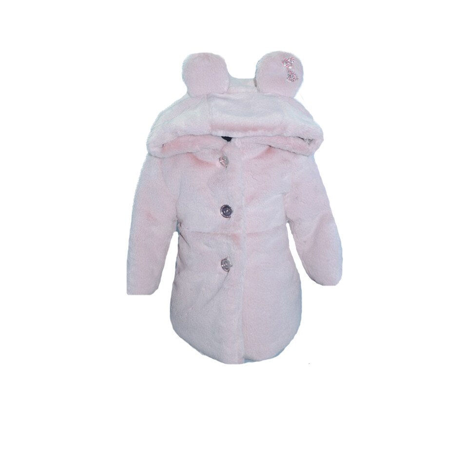 Geaca de blana pentru fetite NN, gluga cu urechiuse, Roz