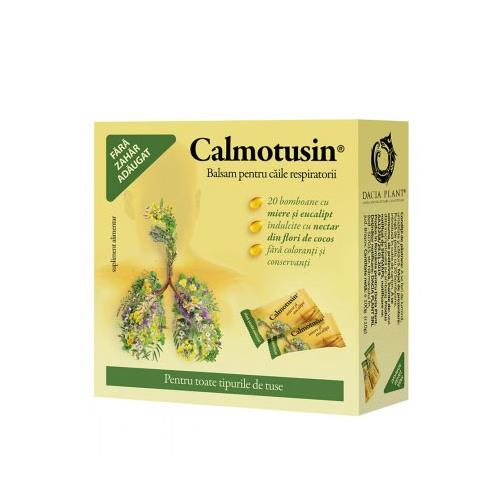Bomboane Fara Zahar cu Miere si Eucalipt Calmotusin 20dropsuri Dacia Plant