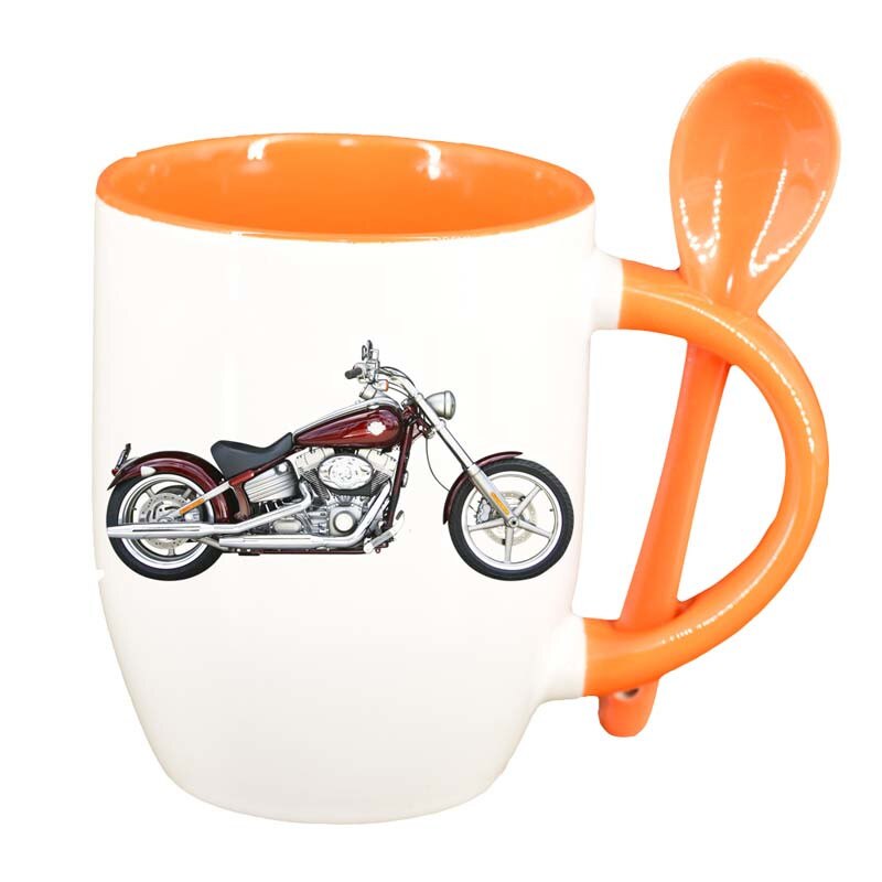 Cana Motor cu lingurita, interior portocaliu, 330ml, D53