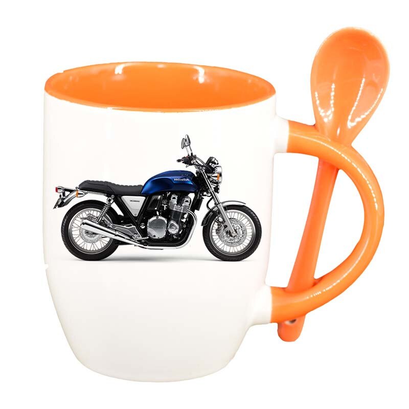 Cana Motor cu lingurita, interior portocaliu, 330ml, D50