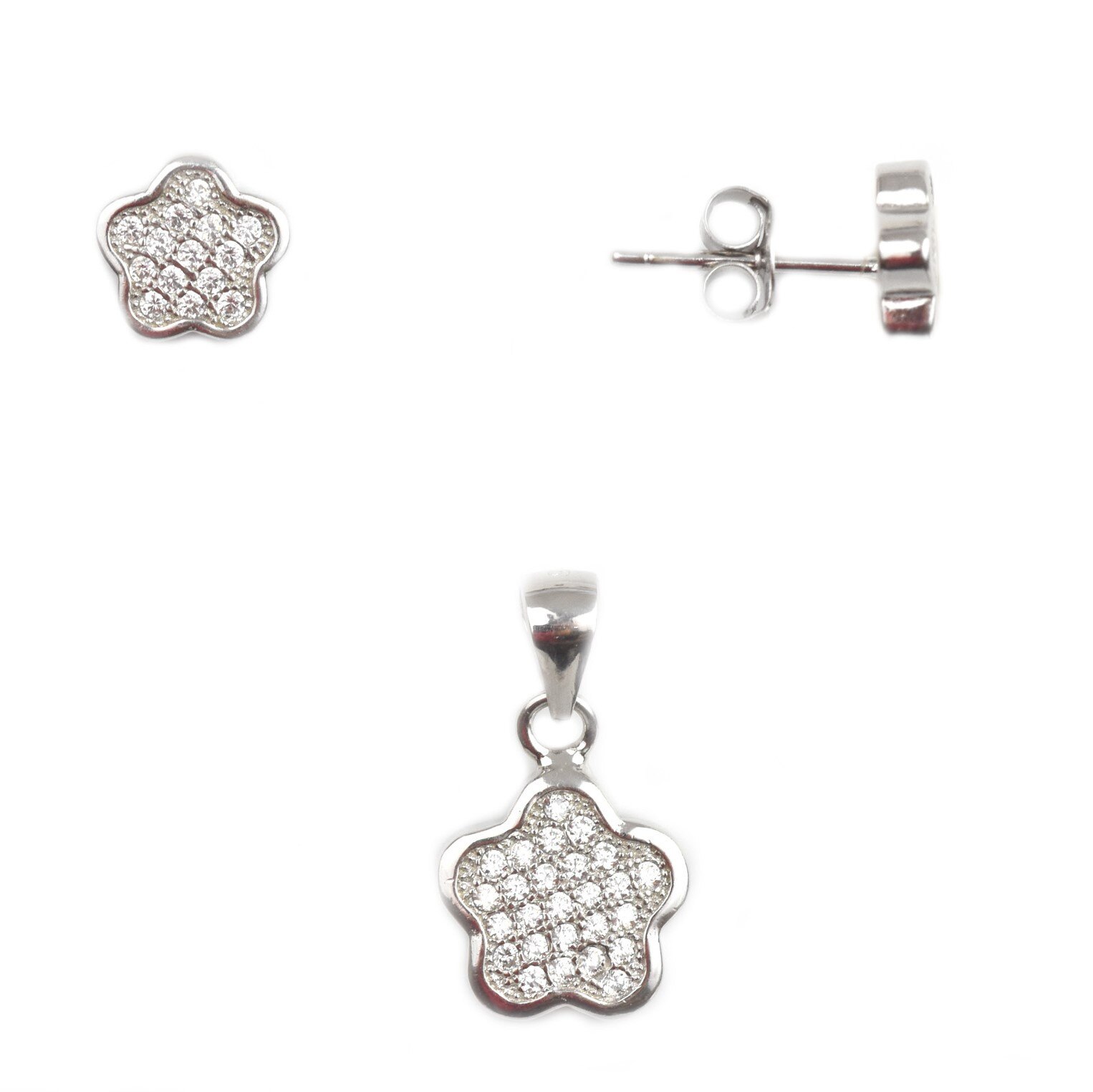 Set argint rodiat cu pietre - DA76