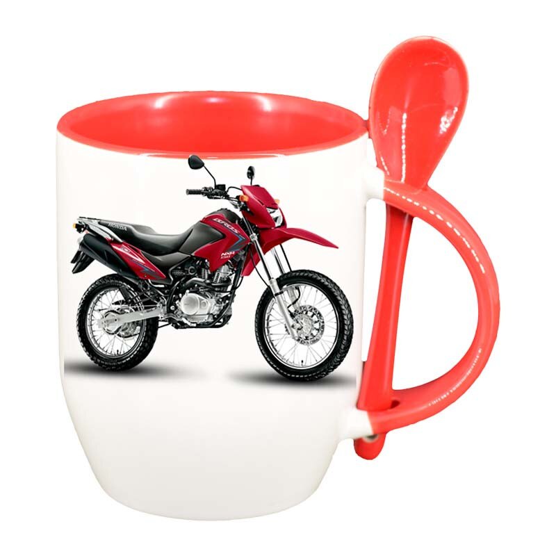 Cana Motor cu lingurita, interior rosu, 330ml, D54