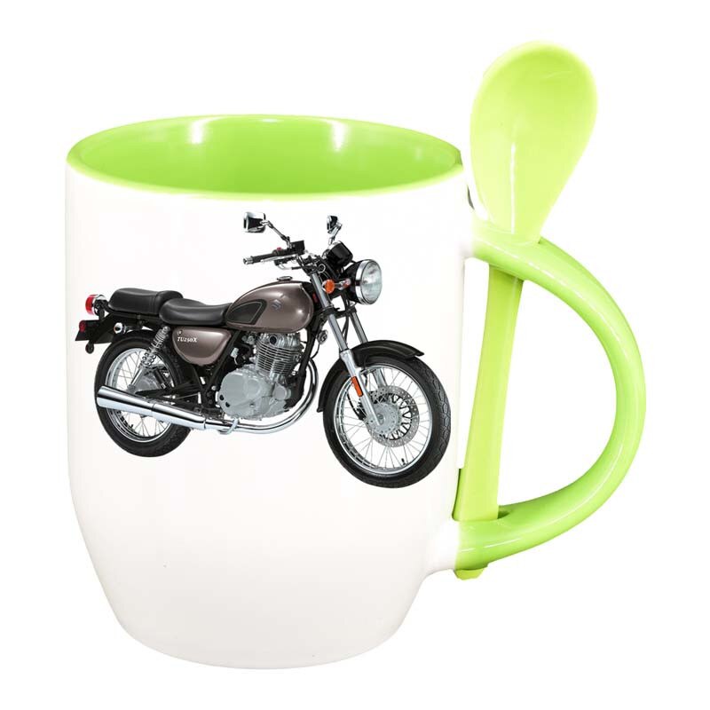 Cana Motor cu lingurita, interior verde deschis, 330ml, D52
