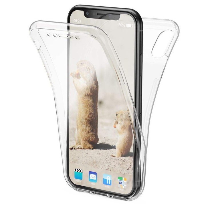 Husa Full TPU 360° (fata + spate) pentru iPhone XS Max, Transparent