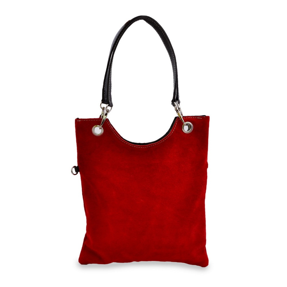 Geanta casual Pansy, de dama, piele naturala, culoare rosu