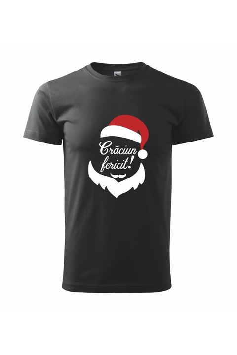 Tricou barbati craciun fericit negru/rosu S