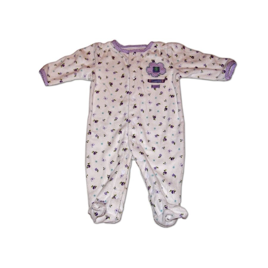 Salopeta Pijama, Spunky Kids, cu floricele, lila, 6 luni
