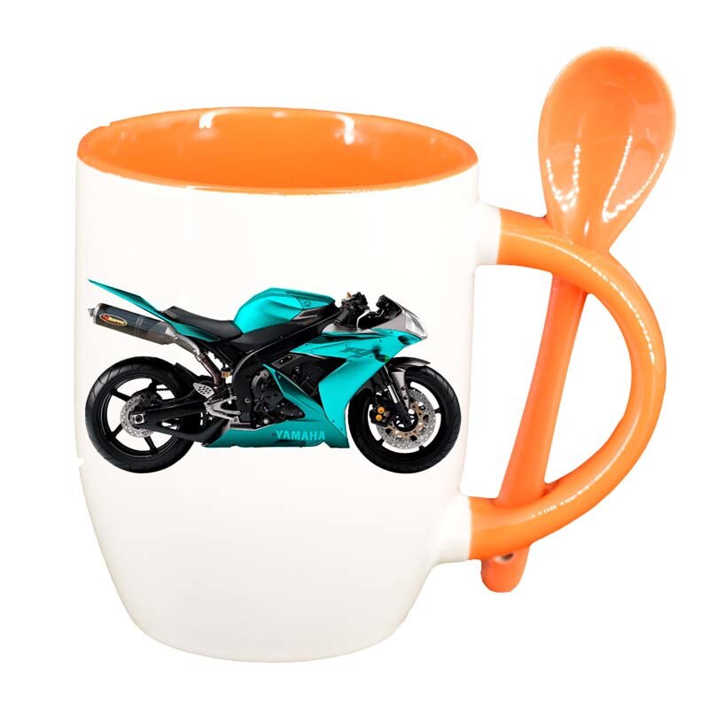 Cana Motor cu lingurita, interior portocaliu, 330ml, D59