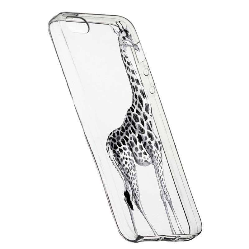 Husa pentru Apple iPhone 5 / 5S / SE, Silicon, Slim, Girafa, 175