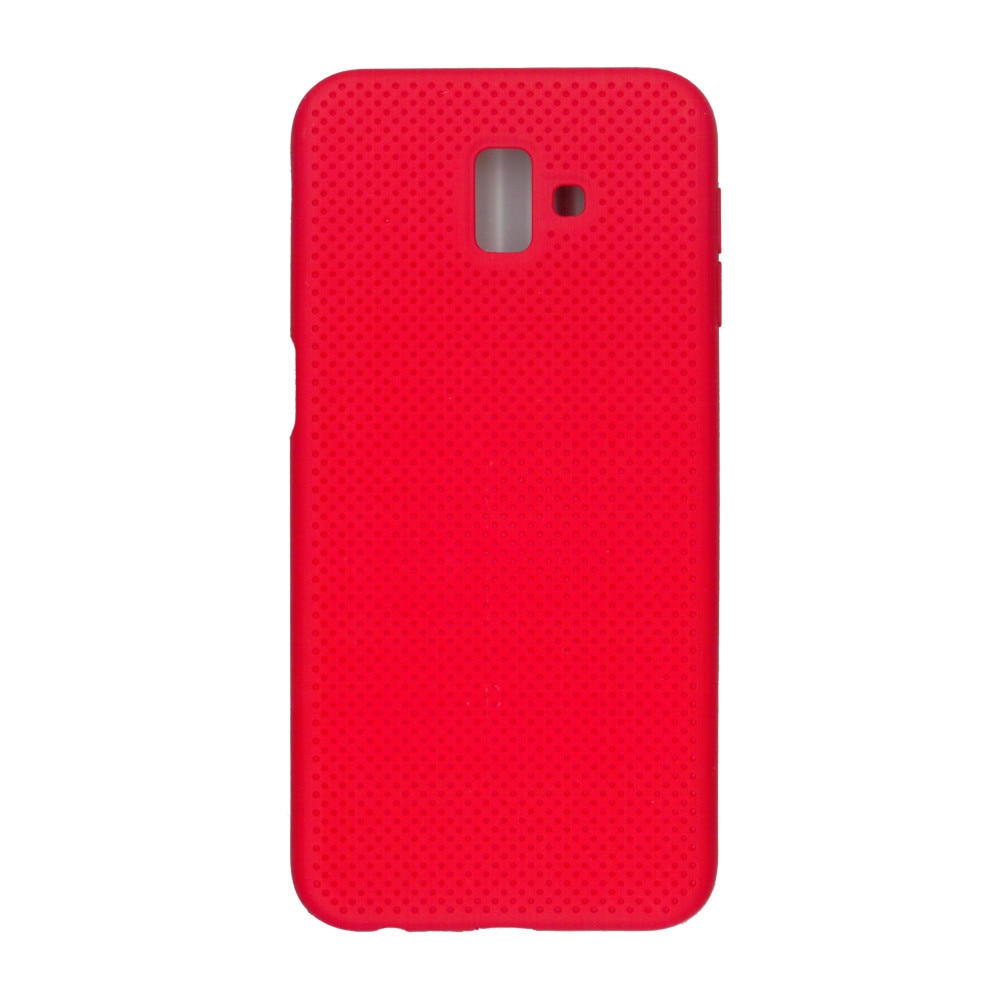Husa din silicon cu perforatii, Eurocell, pentru Samsung Galaxy J6 Plus 2018, rosu