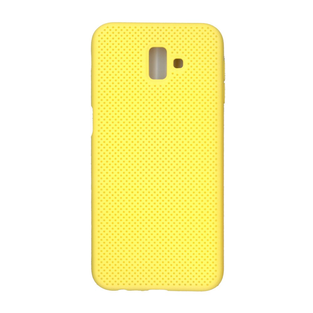Husa din silicon cu perforatii, Eurocell, pentru Samsung Galaxy J6 Plus 2018, galben