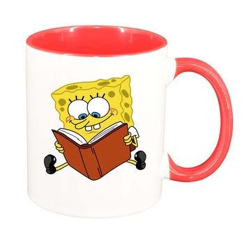 Cana SpongeBob, interior rosu, 330ml, D98 Cana SpongeBob, interior rosu, 330ml, D98