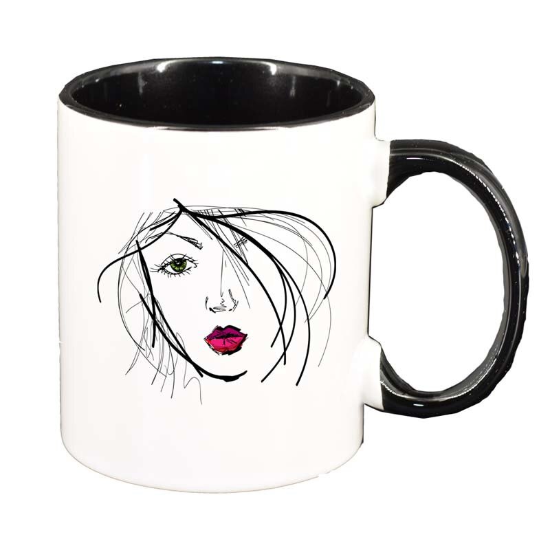 Cana Portrait, interior negru, 330ml, D92