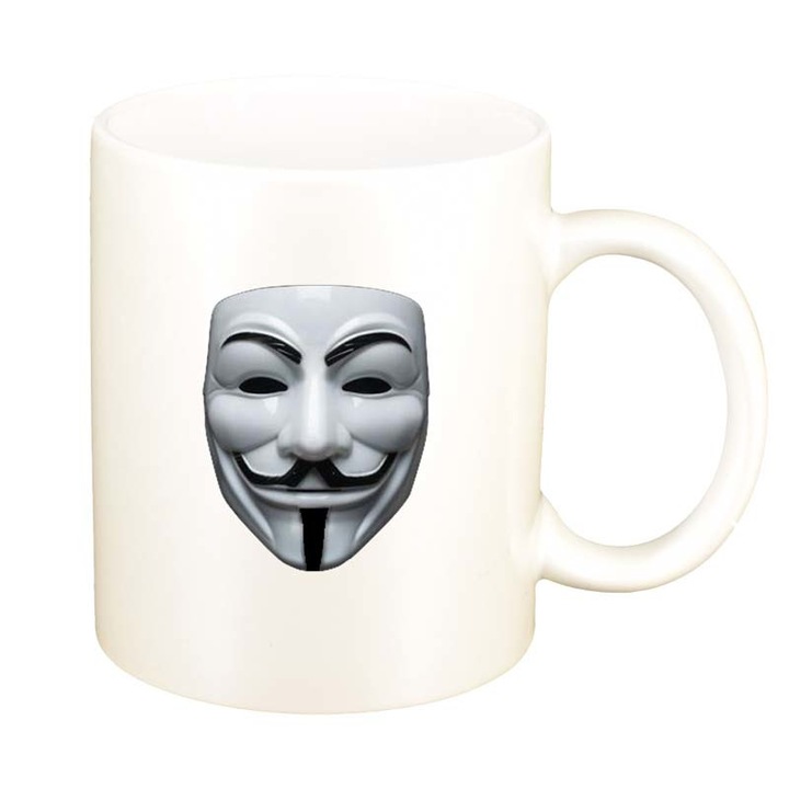 Cana "V", alb sidefata, 330ml, D95