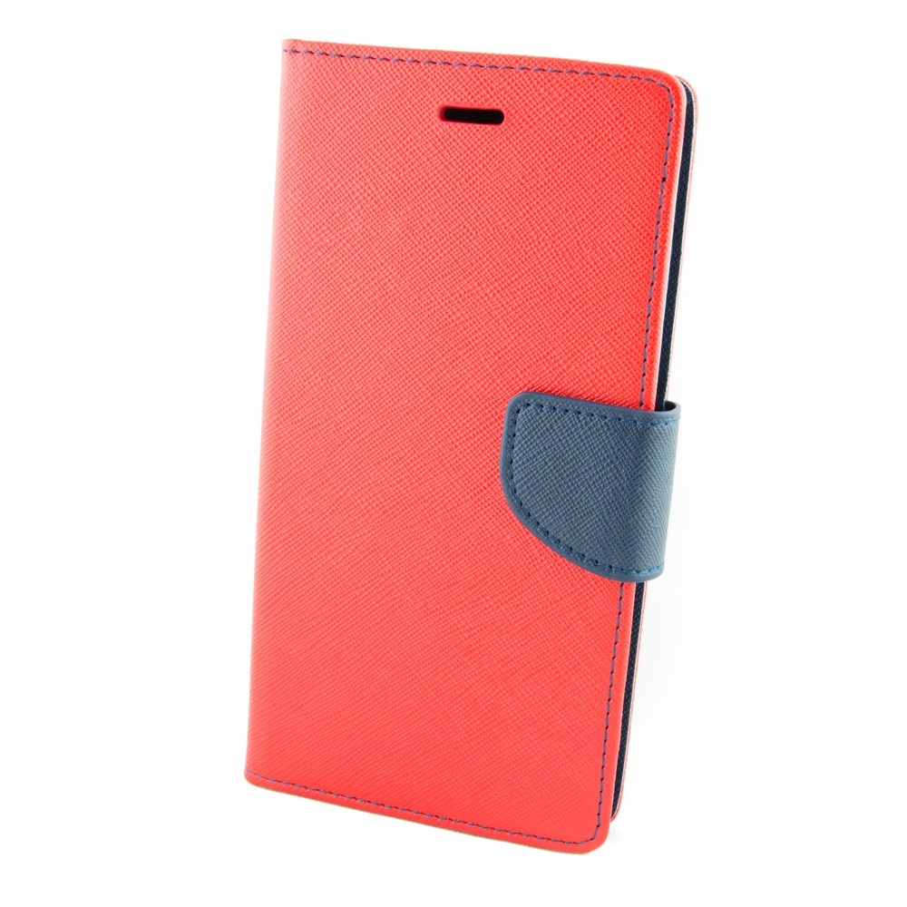 Husa piele, Eco Fancy, Huawei Ascend P8, Rosu/Albastru