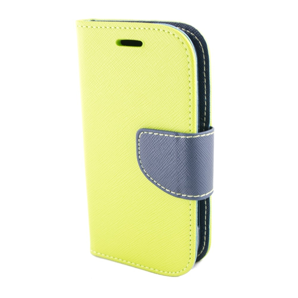 Husa piele, Samsung Galaxy Trend S7560/S7562, Lime/Albastru