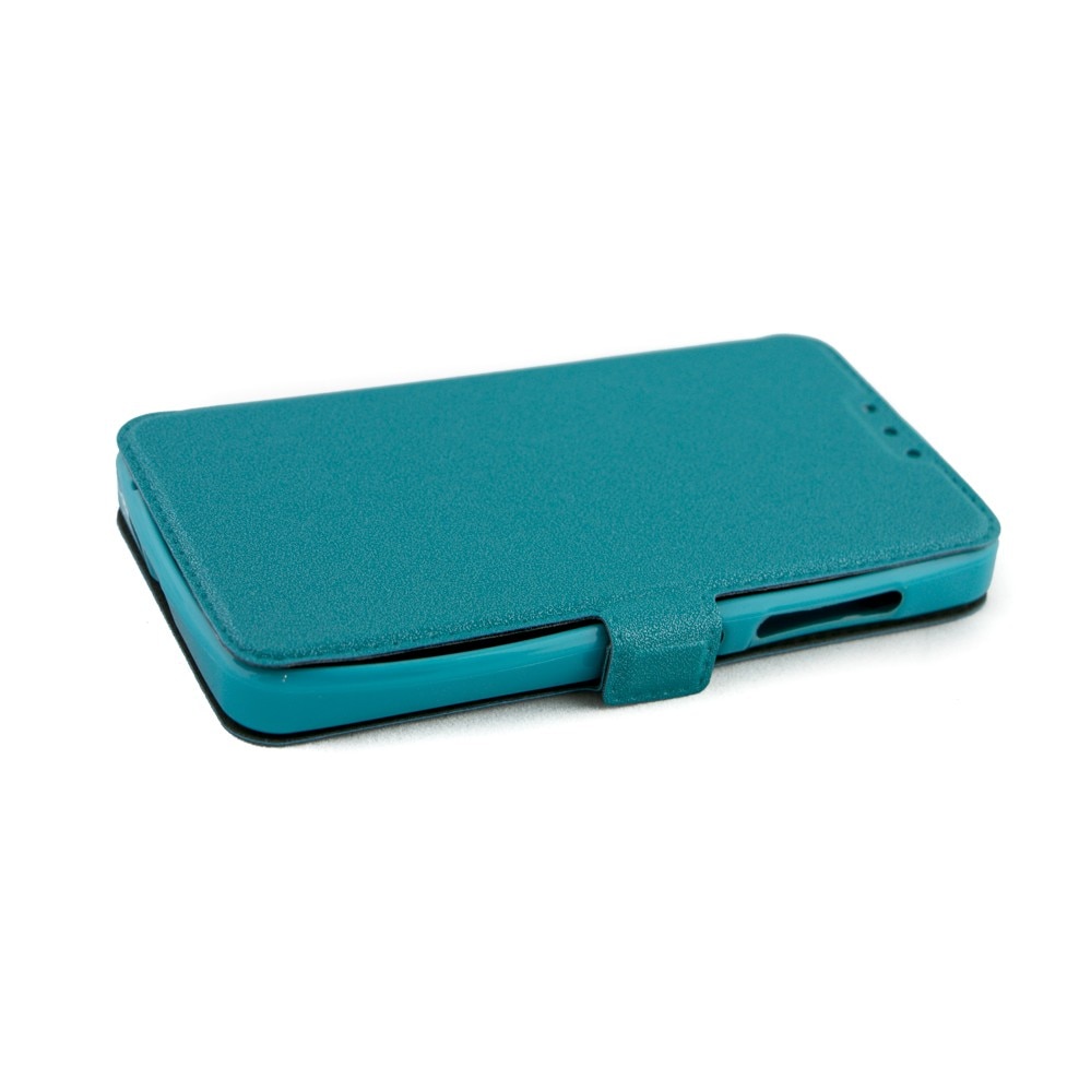 Husa piele, Eco Pocket, Microsoft Lumia 430, Turcoaz