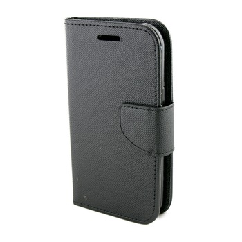 Husa piele, ECO Fancy, Samsung GalaxyJ1, Negru Husa piele, ECO Fancy, Samsung GalaxyJ1, Negru