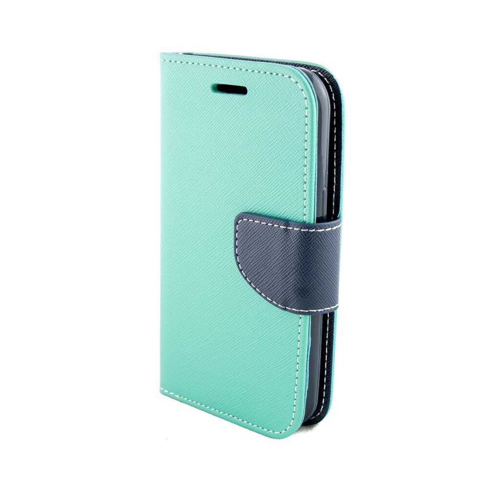 Husa piele, ECO Fancy, Samsung GalaxyJ1, Verde/Albastru