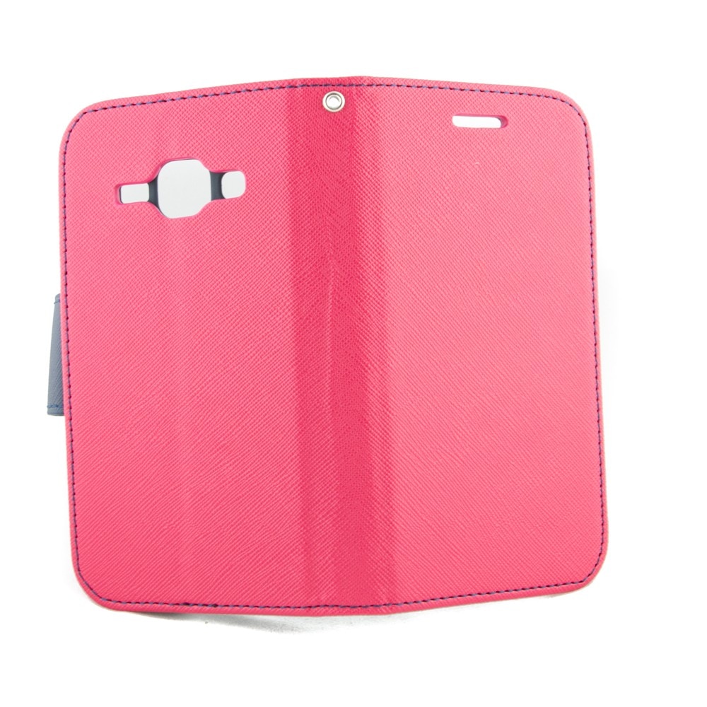 Husa piele, ECO Fancy, Samsung GalaxyJ1, Roz/Albastru