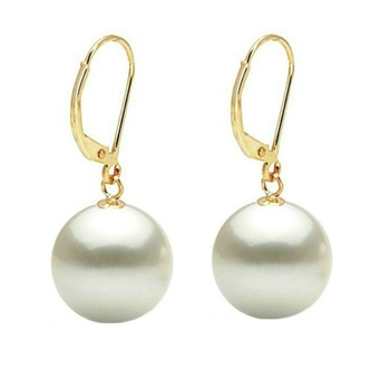 Cercei Aur si Perle Naturale Albe Premium de 10 mm Cercei Aur si Perle Naturale Albe Premium de 10 mm