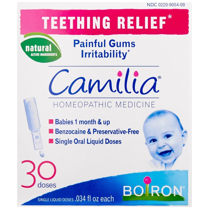Camilia Boiron - Homeopátiás kamillás kezelés fogfájásra, felnőttek/csecsemők számára, 30 ampulla
