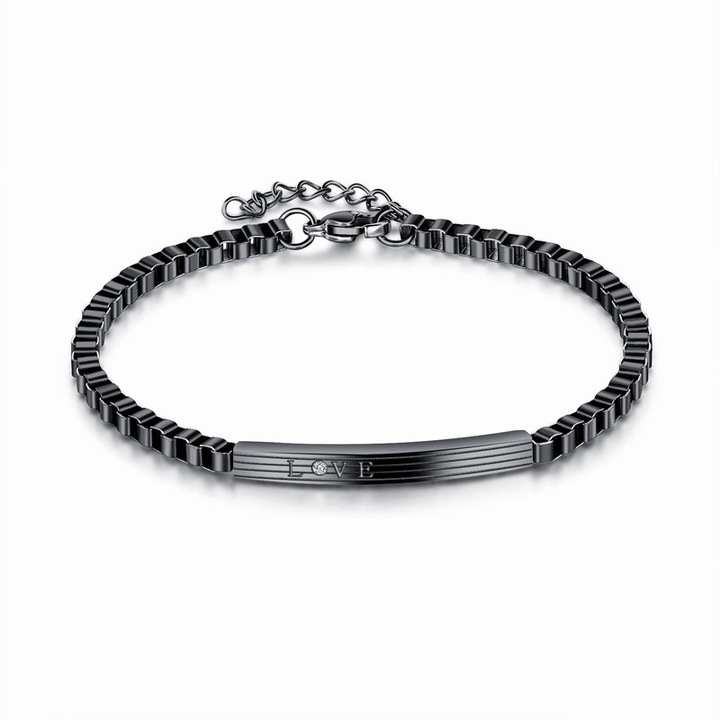Bratara Stainless Steel otel negru Unisex Love