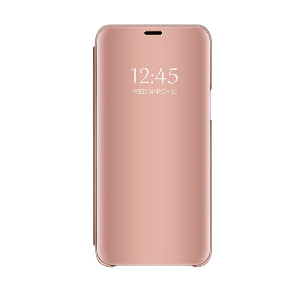 Husa Book Flip Stand Mirror, Clear View, Samsung Galaxy A9 2018, Rose
