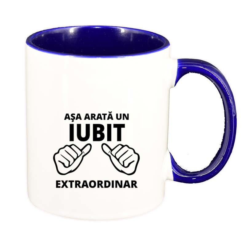 Cana Extraordinar, interior albastru inchis, 330ml, D88