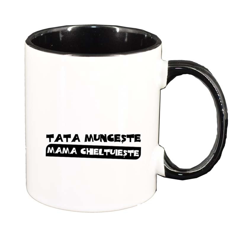 Cana Tata, interior negru, 330ml, D89