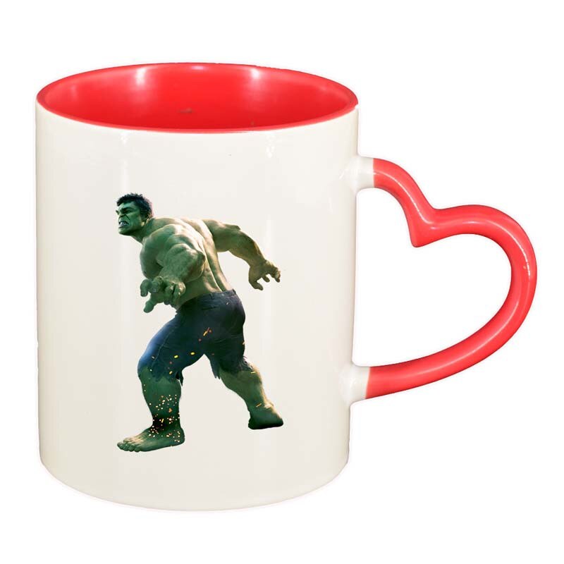 Cana Avengers, interior rosu, maner inima, 330ml, D110