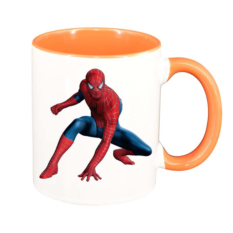 Cana Spiderman, interior portocaliu, 330ml, D114