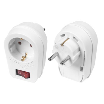 Priza schuko + stecher cu intrerupator Priza schuko + stecher cu intrerupator