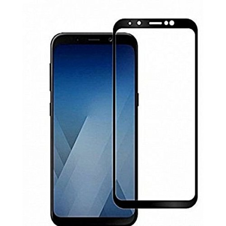 Стъклен протектор Full face 5D Tempered Glass за целия екран, Full Glue за Samsung Galaxy J6 Plus 2018, Черен