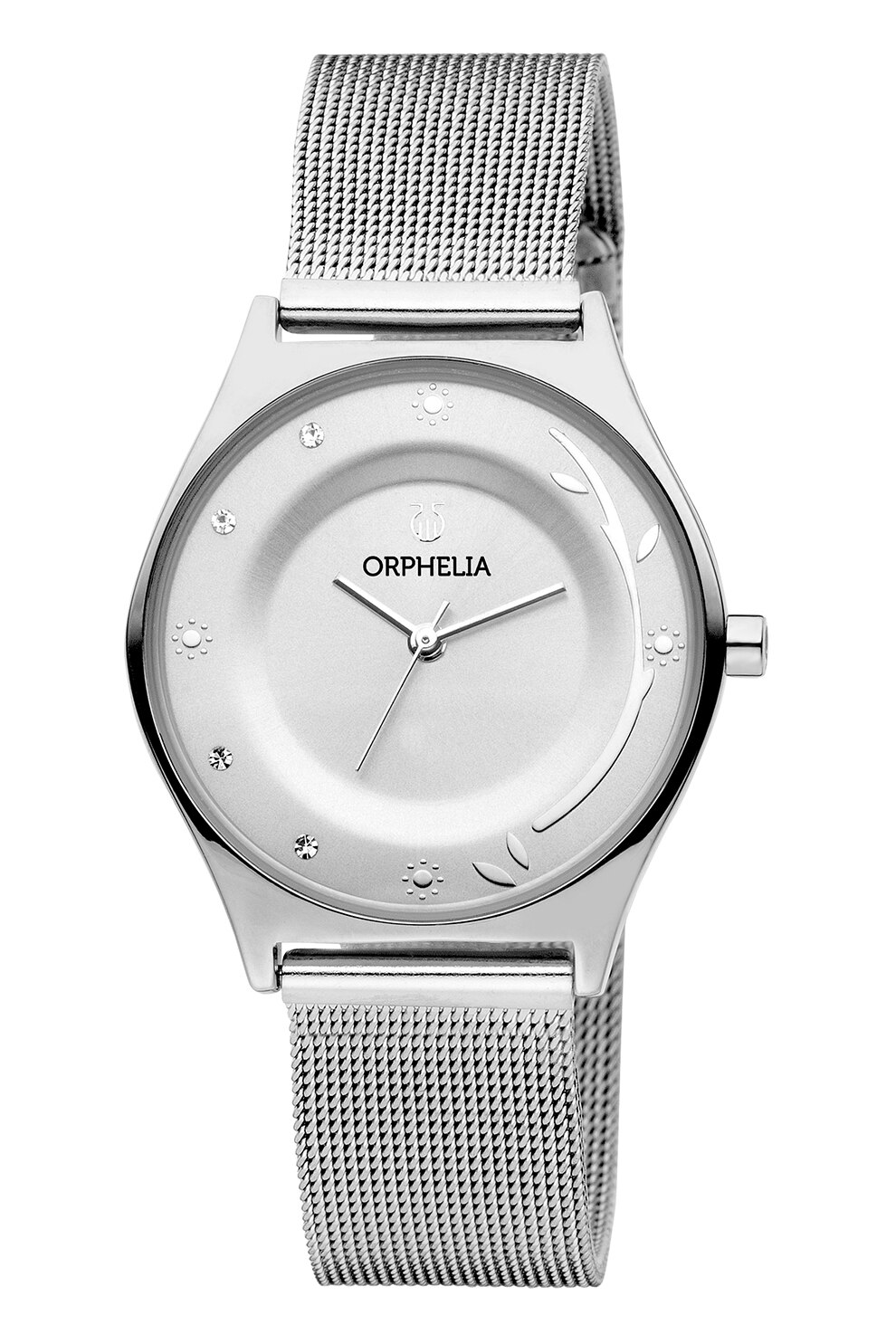 Orphelia, Ceas quartz cu bratara cu model plasa, Argintiu