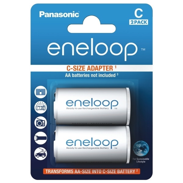 Adaptor Panasonic eneloop R14 C de la R6 AA set 2 bucati