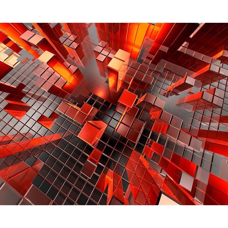 Tablou canvas, produs DekoStore, pentru dormitor/living/birou, inramat pe cadru de lemn, print HD, 3D Tetris, 100x70 cm