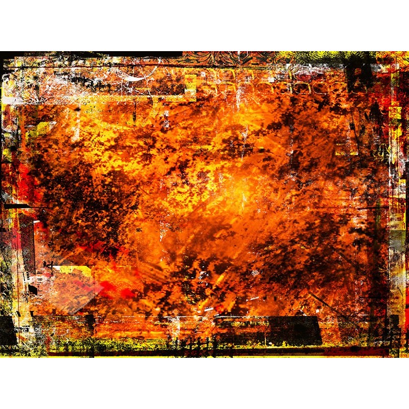 Tablou canvas, produs DekoStore, pentru dormitor/living/birou, inramat pe cadru de lemn, print HD, Grunge Orange, 40x30 cm